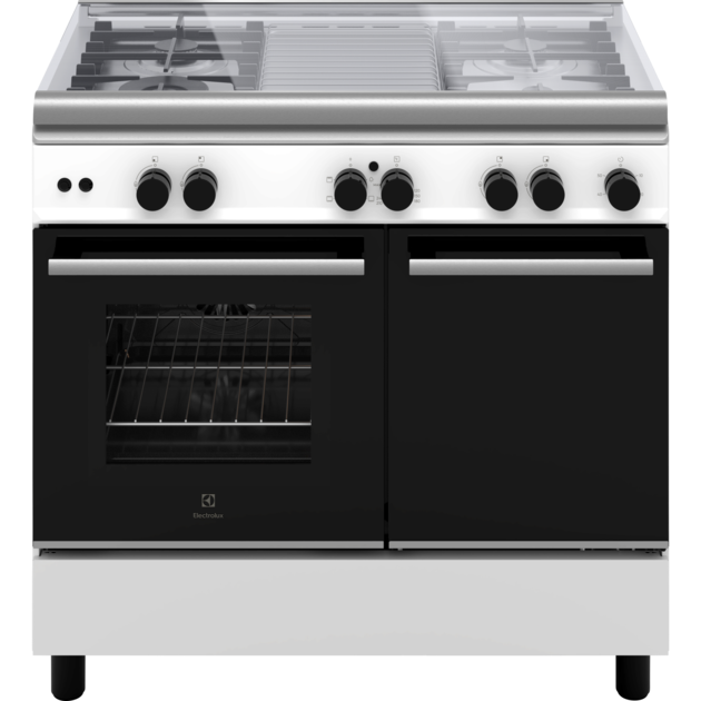 90cm 500 Series freestanding cooker with gas hob and 62L electric oven ...