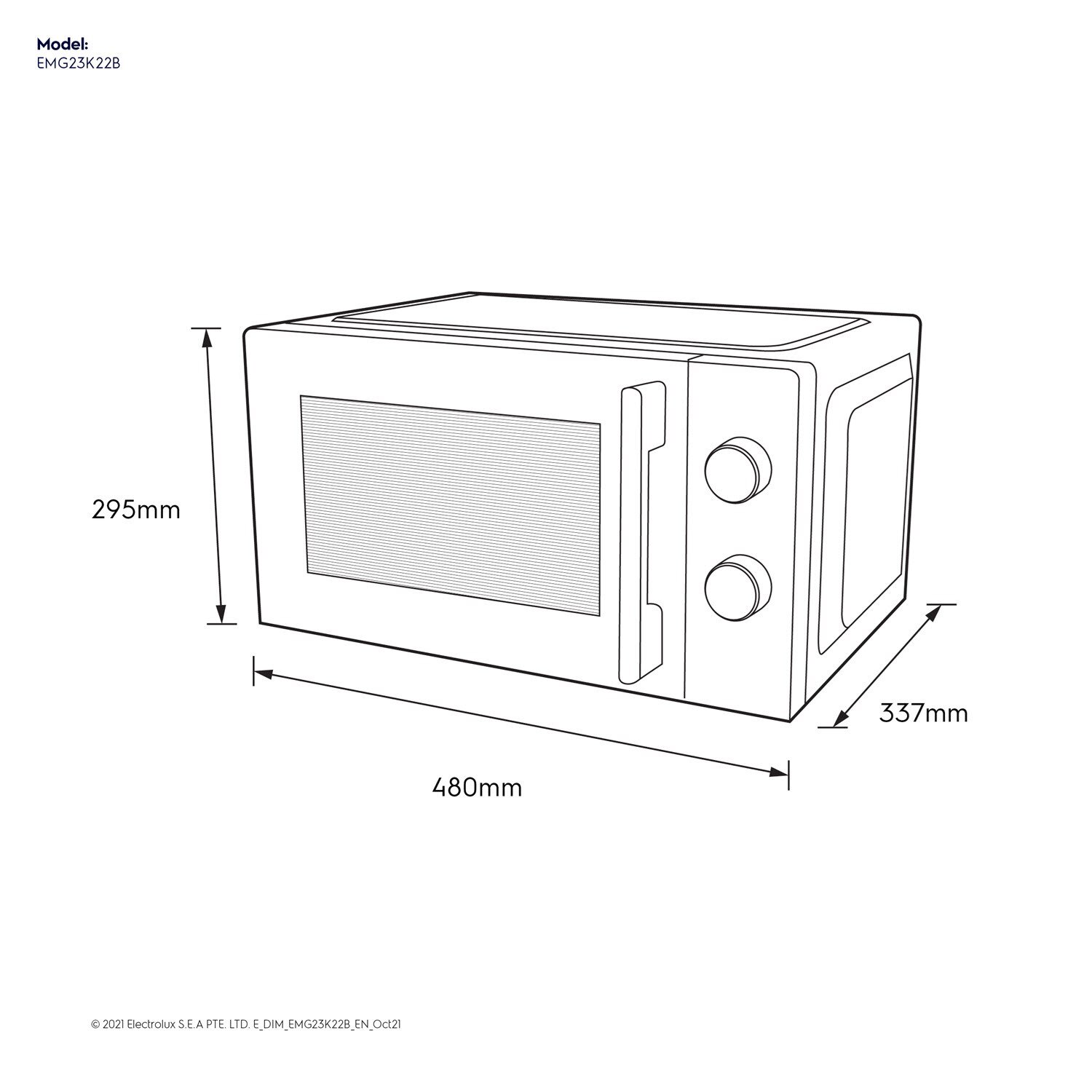 23L UltimateTaste 300 freestanding combination microwave oven EMG23K22B