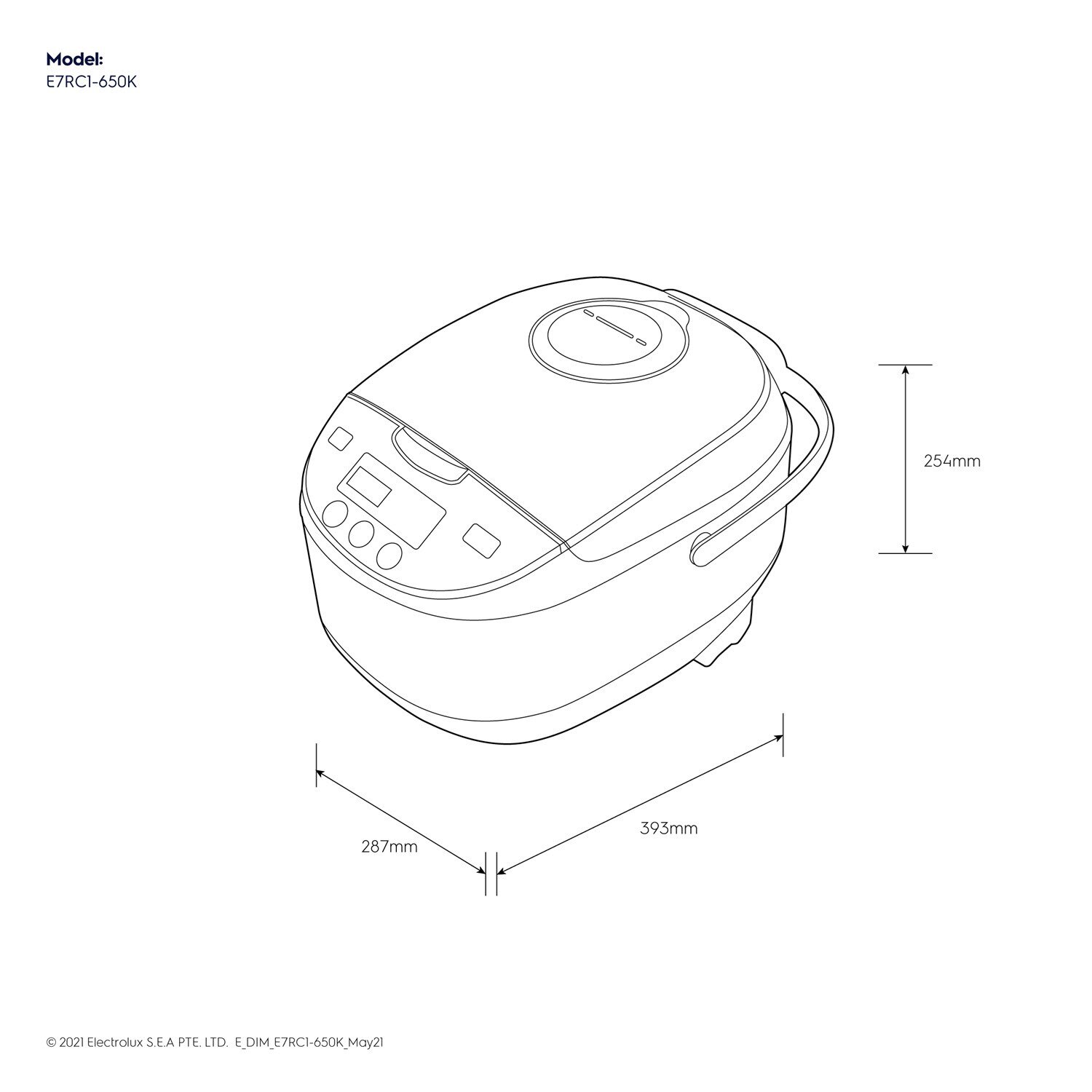 1.8L Explore 7 rice cooker E7RC1650K Electrolux Malaysia