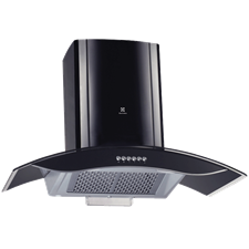 90cm Curved Glass Chimney Hood with Auto Clean Function