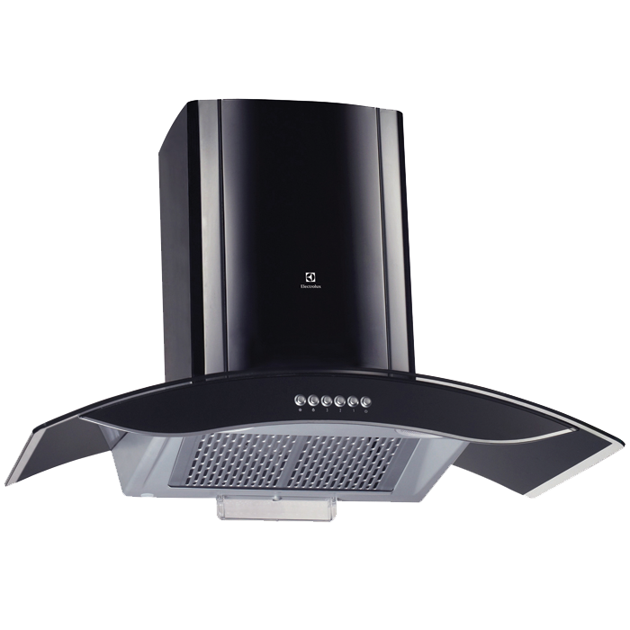 90cm Curved Glass Chimney Hood with Auto Clean Function